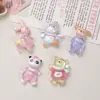 Accesorios de resina DIY de dibujos animados, pinzas para el pelo de animales transparentes de cuerpo entero, fundas para teléfono, dijes para zapatos, llaveros, colgantes, accesorios