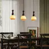 Lámpara de araña de estilo japonés de estilo antiguo y de diseño vintage para mesita de noche de dormitorio, lámpara de araña de cristal para entrada de bar y restaurante.