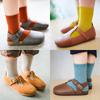 Z091 calcetines para niños al por mayor solo calcetines de moda para niños color liso doble costura calcetines para niños algodón peinado calcetines para bebé