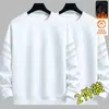 Moletom masculino, novo estilo outono e inverno, gola redonda, corte solto, forrado com fleece, sem capuz, blusa de puxar, jaqueta masculina de manga comprida, versátil