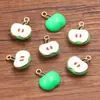 Acessórios de Joias DIY de Liga Metálica Multicor Ouro KC Esmalte 3D Fruta Maçã Laranja Coração Pingente Liga de Zinco