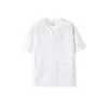 Nova Camiseta Masculina Falsa de Duas Peças Estilo College Gola V Manga Curta Tie-Dye Americano Solta Casual Top Masculino
