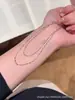 Collar de Plata de Ley S925 Pequeño Cuadrado Estilo Ins Dorado y Plateado para Mujer, Diseño Sencillo de Nicho, Moderno y Versátil