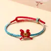 Pulseira de Corda Colorida Borboleta Tecida à Mão para Festival do Barco-Dragão Presente de Feriado para Casal Pulseira de Adulto Acessório de Mão do Festival de Maio