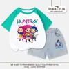 Traje de Niña Bruja Cazadora de Kpop Verano Niños Algodón Puro Manga Corta Shorts Delgado Casual Transpirable Ropa de Verano Moderno