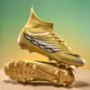 Zapatillas de fútbol de caña alta para hombre y mujer, tacos largos, antideslizantes para adultos, zapatillas de entrenamiento para jóvenes estudiantes, resistentes al desgaste, venta al por mayor de fábrica