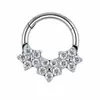 Anillo de Nariz con Incrustaciones de Gemas de Aleación de Titanio G23 Joyería Moda Transfronteriza para Mujer F136 Titanio Grado de Implante Joyería para Piercing En Stock Venta al por Mayor