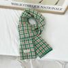 Bufanda de punto a cuadros para mujer, estilo coreano, para invierno, primavera y otoño, cálida, de imitación de cachemira, para estudiantes japonesas.