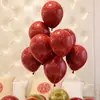 Procesamiento y Personalización de Globos Rojos de Granada de 10 pulgadas Decoración de Cumpleaños Arreglo Festivo para Bodas Globos Rojos Engrosados de Doble Capa
