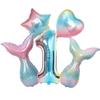 Traje de globo de sirena con degradado transfronterizo, decoración para fiesta de cumpleaños de bebé, paquete de bola de aire flotante