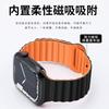Adequado para Apple Watch 1ª-10ª Geração Fivela de Corrente de Duas Seções Magnética Silicone Bicolor Relógio