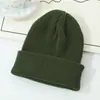 Chapéu de Lã Tricotado Grosso Quente de Inverno Estilo Coreano Topo Arredondado Cor Sólida Simples Versátil Chapéu de Moda para Adultos