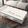 Mantel de Mesa de Cuero Impermeable, Resistente al Aceite, Anti-Escaldaduras, Mantel de Mesa Lavable, Rectangular Lujo Accesible Escandinavo Sencillo Mantel de Mesa de Centro Ins
