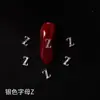 Nova Lz Personalizada 26 Letras Liga de Metal Joias Estilo Japonês Celebridade da Internet Prata Nail Art Cristais Strass