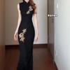 Red Rhyme Bambú Sin Mangas Estilo Nuevo Chino República de China Corte Slim Bordado Industria Pesada Vestido Cheongsam 2025 Verano Nuevo Diario