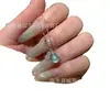 Atacado do Fabricante Pingente de Jacinto-d'água Azul Natural Jade Xiaohongshu com Incrustação de Prata S925, Estilo Minimalista e Fresco