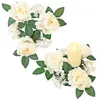 Decoração de Castiçal de Natal Enfeites Mesa de Jantar Casamento Decoração Flor Artificial Guirlanda de Castiçal Enfeites Decoração de Mesa Festiva