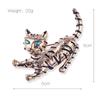 Lanhao joyería de moda europea y americana aleación negro goteando tigre gato cuesta abajo broche pin hombres y mujeres accesorios de ropa