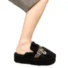 Pantuflas de Algodón con Suela Gruesa para Otoño e Invierno para Mujer, Pantuflas Peludas para Uso en Exteriores, Medias Pantuflas de Punta Cerrada para Uso en Casa