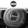 Adecuado para modelos Jeep Wrangler 11-17, juego completo de decoración interior de fibra de carbono para el logotipo del volante y el marco del interruptor del aire acondicionado