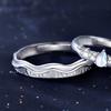 Anillo de pareja con vicisitudes originales de la vida, diseño de nicho de plata de ley, corona de piedra lunar, anillo para hombre y mujer, regalo de San Valentín.