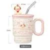 Novo copo de bebida de grande capacidade como presente para trabalhadores de escritório, caneca de cerâmica criativa para meninas, melhores amigos e uso doméstico