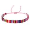 Pulsera Tejida de Estilo Étnico Transfronterizo Hecha a Mano de Algodón y Lino Color Arcoíris Nepal Amistad Cuerda de Mano Ajustable