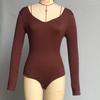 Roupa Esportiva de Yoga de Alta Qualidade com Decote V para Primavera e Verão, Modeladora de Corpo, Calcinhas, Macacão de Manga Longa para Dança com Crotch
