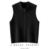 Chaleco de Punto Cachemir con Cuello Medio Alto para Mujer 2026 Otoño/Invierno Nuevo Diseño Simple Chaleco Suéter con Cremallera