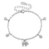 Pulsera con Colgante de Elefante de Acero Inoxidable de Lujo Ligero para Mujer, Incrustada con Diamantes, Cuentas Redondas, Accesorios de Joyería de Moda Estilo Ins de Nicho Venta al por Mayor