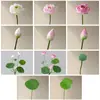 Flores de Loto y Hojas Flores Artificiales Fabricante Flores Falsas Plantas Verdes Decoración de Bodas Manualidades Estilo Ins Venta al por Mayor Transfronteriza