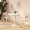 Mesa redonda de balcón blanca de estilo nórdico, moderna, para discusiones, juego de mesa y sillas para cafeterías de té con leche y café, mesa de comedor tulipán