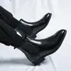 Sapatos de couro de cano alto para primavera e outono, botas de couro versáteis, botas de trabalho, botas masculinas retrô, botas Chelsea estilo europeu e britânico, botas curtas brilhantes