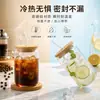 Vaso para refresco, vidrio de borosilicato alto, transparente, permite ver el contenido, apto para bebidas frías, de paredes rectas, alto, con popote, personalizable con un logo basado en tu diseño