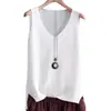 Camisola Suelta Talla Grande para Mujer Verano Tejida Seda Helado Ropa Exterior Cubre Barriga Gordita Sin Mangas Camiseta Camisa Base Interior