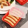 Molde para Hot Dog com Seis Cavidades Caixa de Presunto Molde de Salsicha de Silicone Cozinha Conservação de Frescor Assar Pequeno Molde