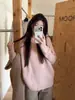 Toma Real de Suéter de Cuello Alto Holgado Versátil Estilo Coreano Otoño e Invierno para Mujer Top Casual de Punto Interior 94799