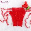 Feimu Lencería Sexy Encaje Ajuste Abierto Sin Quitar Rosa Bragas Tanga Exportación Europea y Americana Regalos 7126