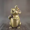 Colgante de Latón Estilo Antiguo con los Doce Signos del Zodíaco: Rata Dorada Sosteniendo Lingote, Colgante Rata del Zodiaco, Llavero de Coche, Colgante de Cintura
