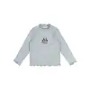 Ropa infantil Nuomi Wanzi, camiseta de otoño de manga larga para niñas, camiseta básica estampada de dibujos animados con cuello con volantes y temática de bosque, versátil