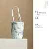 Bolsa de almacenamiento para juego de té de algodón tejido, bolsa cilíndrica gruesa para viaje, bolsa de ceremonia de té de tamaño grande para maestros de té