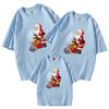 Camiseta de manga corta para padres e hijos, regalo de Papá Noel 2022, venta al por mayor, ropa de algodón fino para niños, cuello redondo para adultos, nueva