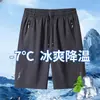 Pantalones Cortos de Seda de Hielo de Secado Rápido para Hombre, Pantalones Cortos Deportivos Casuales de Baloncesto Finos de Verano, Pantalones de Playa de Longitud Media para Hombre