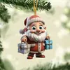 2025 Adorno Plano de Acrílico de Santa Claus para Regalo de Coche Adorno Navideño Decoración de Árbol de Navidad