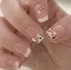 Venta Caliente en Douyin Uñas Portables Largas Francesas Arte de Uñas Hecho a Mano Uñas Puntiagudas Deseo Puro Producto Terminado de Gama Alta Transfronterizo Ojo de Gato Almendra