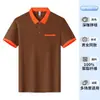 Camisa polo clássica com lapela em esquema de cores para homens, manga curta de verão para trabalho casual de negócios, logotipo personalizável, respirável e elástica