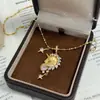 Colar de Ouro Real 18K Galvanizado com Zircônia Ano Zodiacal Pônei, Corrente de Clavícula Estilo Corte Vintage, Acessório de Luxo Leve de Alta Qualidade