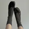 Versión de piel de oveja~zapatos de piel genuina de cerdo de punta dividida de nicho coreano para mujer, bailarinas planas, zapatos Mary Jane bajos