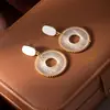 Atrapasueños Redondos Huecos Hechos a Mano Pendientes Estilo Étnico Retro Bohemio Pendientes de Moda para Mujer
