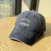 Boné de Baseball Macio Bordado com Letras Primavera/Verão 2026 para Mulheres, Boné de Sol de Aba Larga Profundo Vintage para Homens